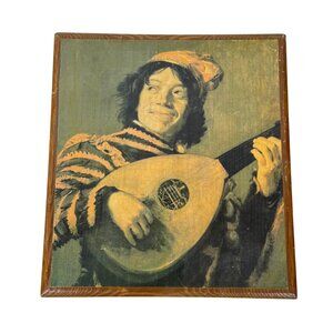 The Jester Frans Hals "The Clown with the Lute" Decoupage on Wood